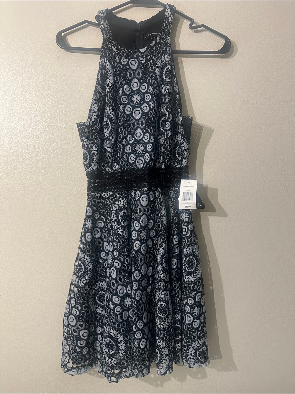 NWT City Triangles Black and White Lace Overlay Dress Sz 5